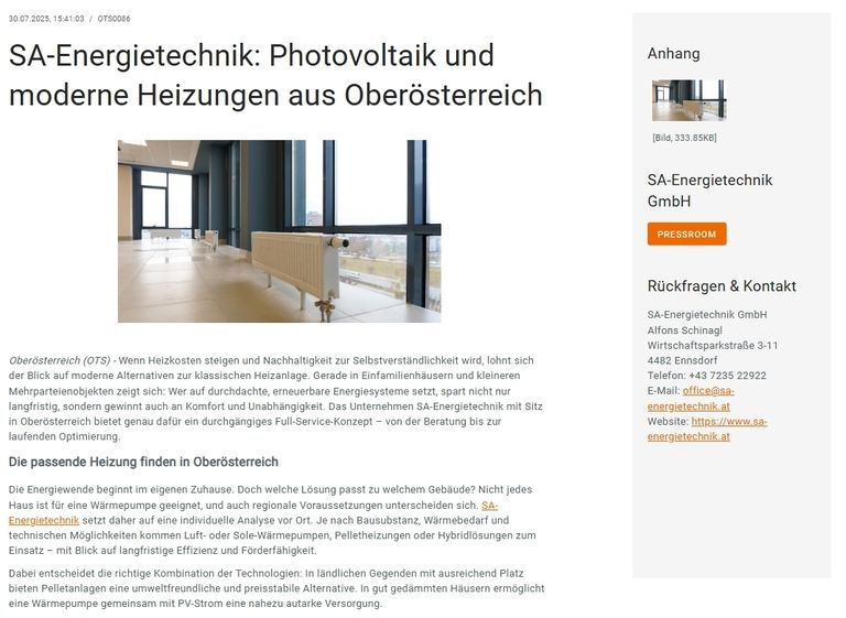 SA-Energietechnik Photovoltaik und moderne Heizungen