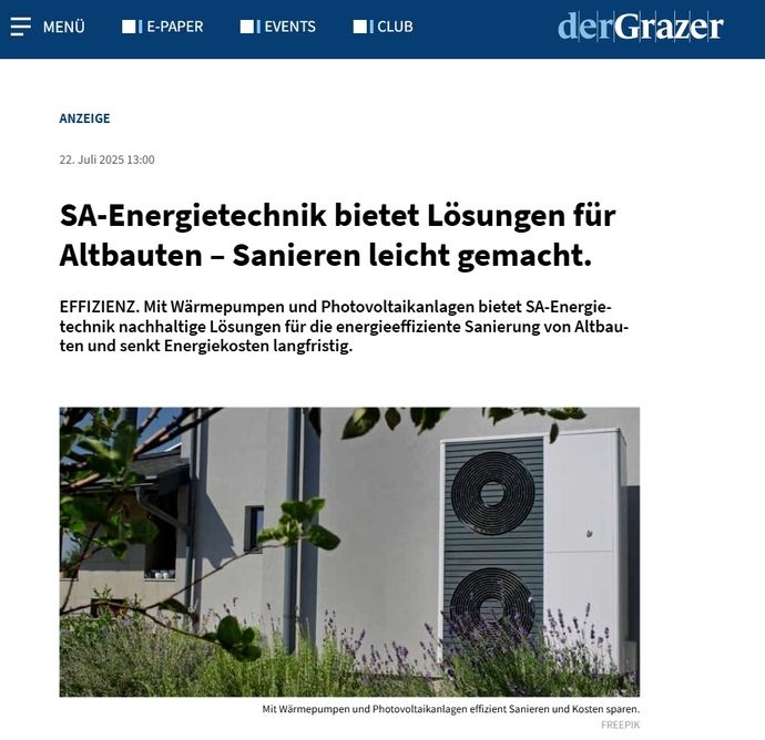 der Grazer Artikel über SA-Energietechnik