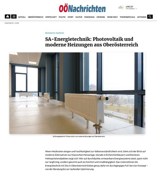 SA-Energietechnik Photovoltaik OÖ Nachrichten