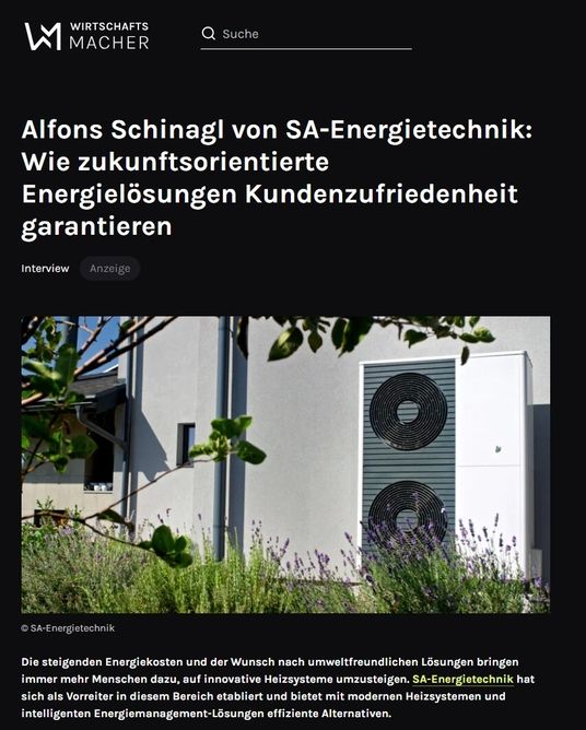 SA-Energietechnik Wirtschafts Macher Artikel